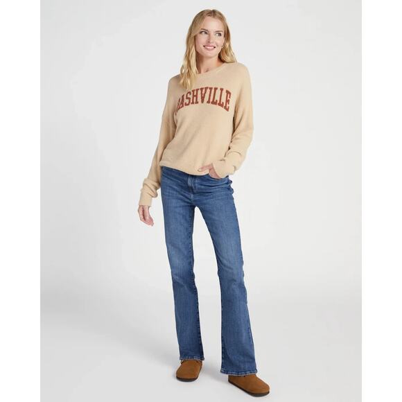 Thread & Supply Nashville Sweater Womens Large Beige Sand Cozy Soft Fuzzy Lounge - Picture 11 of 12